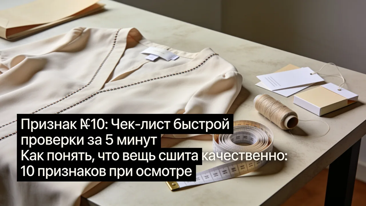 Признак №10: Чек-лист быстрой проверки за 5 минут